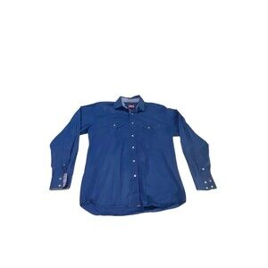 Vintage 90s Y2K Red Ranch Western Shirt Pearl Snap Men's XL Blue Cowboy Rodeo.